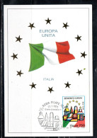 ITALIA REPUBBLICA ITALY REPUBLIC 1993 BENVENUTA EUROPA UNITA ITALIA LIRE 750 CEPT MAXI MAXIMUM CARD CARTOLINA CARTE - Maximum Cards