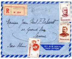 1952  Recommande De AMBOVOMBE  Envoyée à SAVERNE 67  Voir Au Dos Affranchissement - Storia Postale