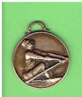 ANCIENNE MEDAILLE D AVIRON EN LAITON FEDERATION DES SOCIETES DE CULTURE PHYSIQUE DE TIR ET DE SPORT - Canottaggio