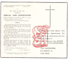 DP Juff. Emilia Van Landeghem ° Belsele Sint-Niklaas 1877 † 1954 De Clercq Van Mele - Andachtsbilder