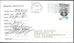 US Space Cover 1985. Discovery STS-51C Launch Support Flown Signed - United States