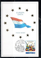 ITALIA REPUBBLICA ITALY REPUBLIC 1993 BENVENUTA EUROPA UNITA PAESI BASSI LIRE 750 CEPT MAXI MAXIMUM CARD CARTOLINA CARTE - Maximum Cards