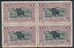 BELGIAN CONGO COB 26A ELEPHANT VIOLET LH - Unused Stamps