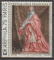 FRANCE : N° 1766 Oblitéré Avec Vignette ("Cardinal De Richelieu", De Philippe De Champaigne) - PRIX FIXE - - Oblitérés