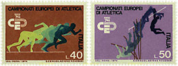 67016 MNH ITALIA 1974 CAMPEONATOS DE EUROPA DE ATLETISMO EN ROMA - 1971-80: Nieuw/plakker