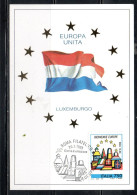 ITALIA REPUBBLICA ITALY REPUBLIC 1993 BENVENUTA EUROPA UNITA LUSSEMBURGO LIRE 750 CEPT MAXI MAXIMUM CARD CARTOLINA CARTE - Maximumkaarten
