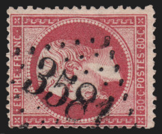 France N°24, 80c Rose, Oblitéré GC 3581 SAINT-ETIENNE - TB - COTE 60€ - 1862 Napoleone III