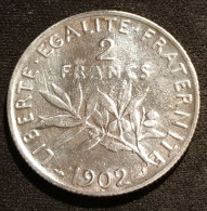 FRANCE - 2 FRANCS 1902 - Semeuse - Argent - Silver - Gad 532 - KM 845 - 2 Francs