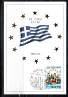 ITALIA REPUBBLICA ITALY REPUBLIC 1993 BENVENUTA EUROPA UNITA GRECIA LIRE 750 CEPT MAXI MAXIMUM CARD CARTOLINA CARTE - Maximumkaarten