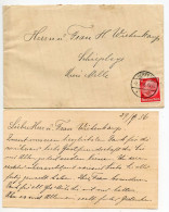 Germany 1936 Cover & Letter; Herford To Schiplage; 12pf. Hindenburg - Covers & Documents