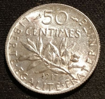 FRANCE - 50 CENTIMES 1917 - Semeuse - Argent - Silver - Gad 420 - KM 854 - 50 Centimes