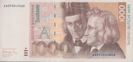 BRD Rosenbg: 302a Serien: AA Gebraucht (III) 1991 1.000 Deutsche Mark (10288464 - 1000 Deutsche Mark