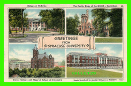 SYRACUE, NY - 5 MULTIVUES -  TRAVEL IN 1952 - VIEWS OF UNIVERSITY - LOUIS MARSHAL MEMORIAL - CROUSE COLLEGE - - Syracuse