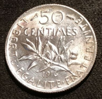 FRANCE - 50 CENTIMES 1916 - Semeuse - Argent - Silver - Gad 420 - KM 854 - 50 Centimes
