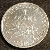 FRANCE - 1 FRANC 1914 - Semeuse - Argent - Silver - Gad 467 - KM 844 - 1 Franc