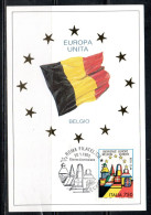 ITALIA REPUBBLICA ITALY REPUBLIC 1993 BENVENUTA EUROPA UNITA BELGIO LIRE 750 CEPT MAXI MAXIMUM CARD CARTOLINA CARTE - Cartas Máxima