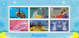 ANGUILLA Block 7,unused (*) Christmas 1974,hinged - Anguilla (1968-...)