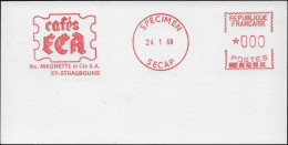 France 1968. Épreuve D'empreinte De Machine à Affranchir. Café FCA, Strasbourg - Sonstige & Ohne Zuordnung