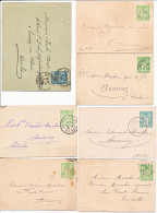 7X ENTIER ENVELOPPE SAGE MAJORITE MIGNONNETTE - 1876-1898 Sage (Type II)