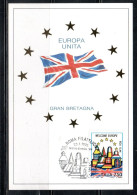 ITALIA REPUBBLICA ITALY REPUBLIC1993BENVENUTA EUROPA UNITA GRAN BRETAGNA LIRE 750 CEPT MAXI MAXIMUM CARD CARTOLINA CARTE - Cartoline Maximum