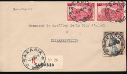 BELGIAN CONGO INTERNE LETTRE RECOMMANDEE DE SAKANIA 09.07.45 VERS E/VILLE - Storia Postale