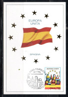 ITALIA REPUBBLICA ITALY REPUBLIC 1993 BENVENUTA EUROPA UNITA SPAGNA LIRE 750 CEPT MAXI MAXIMUM CARD CARTOLINA CARTE - Cartes-Maximum (CM)