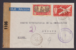 Flugpost Neukaledonien Frankreich Kolonien Zensur Brief MIF 21 Fr. Genf Schweiz - Storia Postale