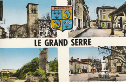 26 - LE GRAND SERRE - VUES MULTIPLES - BLASON ECUSSON DU DAUPHINE - BEL AFFRANCHISSEMENT BANDE DE TROIS BLASON DE LILLE - Autres & Non Classés