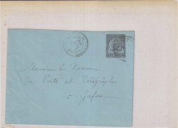 TUNISIE-ENTIER 10 CTS NOIR OB-S/ENVELOPPE POUR GAFSA-1896 - Covers & Documents