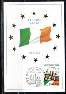 ITALIA REPUBBLICA ITALY REPUBLIC 1993 BENVENUTA EUROPA UNITA IRLANDA LIRE 750 CEPT MAXI MAXIMUM CARD CARTOLINA CARTE - Maximumkaarten