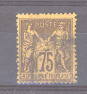 0ob  0494  -  France  :  Yv  99a   (o)  N Sous U  ,  Sur Jaune - 1876-1898 Sage (Type II)