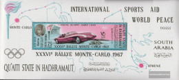 Aden - Qu'AITI State Block14A (complete Issue) Unmounted Mint / Never Hinged 1967 Rally Monte Carlo - Emiratos Árabes Unidos