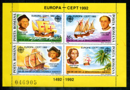 RUMÄNIEN Block 271, Bl.271 Mnh - Europa Cept 1992, Kolumbus. Columbus, Colomb - ROMANIA / ROUMANIE - Blocchi & Foglietti