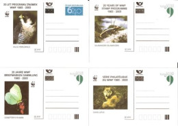 CDV B 422 (1-4) Czech Republic 20 Years Of The WWF 2003 Falcon Wolf Newt Butterfly - Other & Unclassified