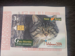 SPAIN-(P557)-GATO MONTES-FAUNA IBERICA(1)-(Y-11049140)-(9/04)(18370)-tirage-4.500-used Card+1 Card Prepiad Free - Emisiones Privadas