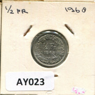 1/2 FRANC 1968 SUIZA SWITZERLAND Moneda #AY023.3.E.A - Other & Unclassified