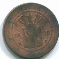 1 CENT 1896 INDIAS ORIENTALES DE LOS PAÍSES BAJOS INDONESIA Copper #S10060.E.A - Nederlands-Indië