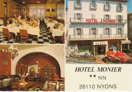 26 - NYONS - AVENUE HENRI ROCHIER - CAFE HOTEL RESTAURANT MONIER - VUES MULTIPLES - BON ETAT - Nyons