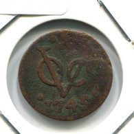 1745 ZEALAND VOC DUIT NETHERLANDS INDIES NEW YORK COLONIAL PENNY #VOC1943.10.U.A - Niederländisch-Indien