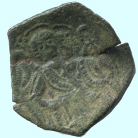 Authentique Original Antique BYZANTIN EMPIRE Trachy Pièce 1.5g/20mm #AG632.4.F.A - Byzantine