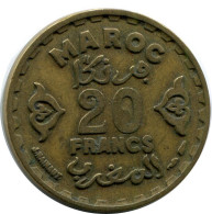20 FRANCS 1951 MOROCCO Islamisch Münze #AH636.3.D.A - Marruecos