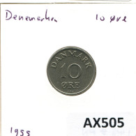 10 ORE 1955 DINAMARCA DENMARK Moneda Frederik IX #AX505.E.A - Dinamarca