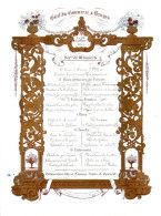 DE 1906 - Carte Porcelaine - Menu D'Hotel Du Commerce, Bruges, 1844 Imp Daveluy - Autres & Non Classés