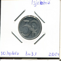 50 HELLER 2001 REPÚBLICA CHECA CZECH REPUBLIC Moneda #AP732.2.E.A - Tschechische Rep.