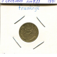 5 CENTIMES 1992 FRANCIA FRANCE Moneda #AM060.E.A - 5 Centimes
