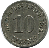 10 PFENNIG 1912 A DEUTSCHLAND Münze GERMANY #DB314.D.A - 10 Pfennig