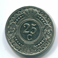 25 CENTS 1998 ANTILLES NÉERLANDAISES Nickel Colonial Pièce #S11303.F.A - Netherlands Antilles