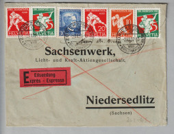 CH Pro Juventute 1932-12-02 Zürich2 Expressbrief Nach Niedersedlitz Satz PJ 1932 - Covers & Documents