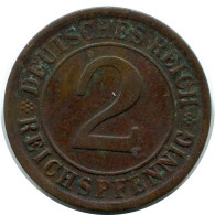 2 REICHSPFENNIG 1924 A DEUTSCHLAND Münze GERMANY #DA780.D.A - 2 Rentenpfennig & 2 Reichspfennig