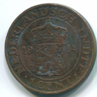 1 CENT 1914 INDIAS ORIENTALES DE LOS PAÍSES BAJOS INDONESIA Copper #S10071.E.A - Nederlands-Indië